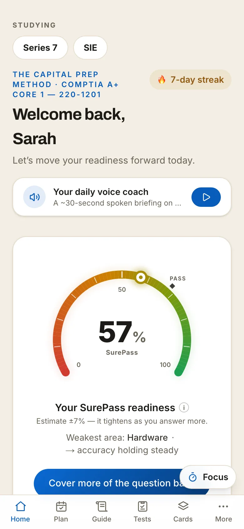 SurePass readiness — A+