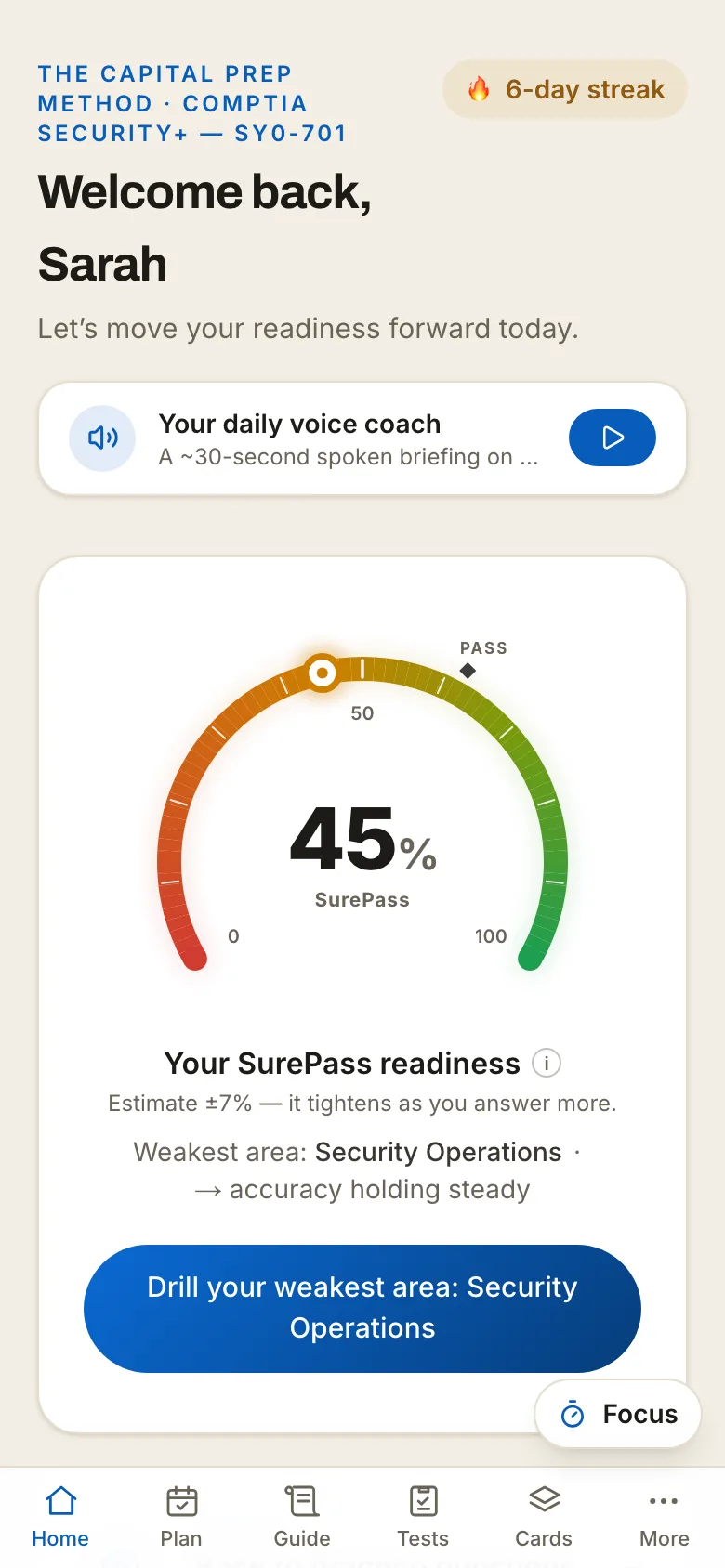 SurePass readiness — Security+