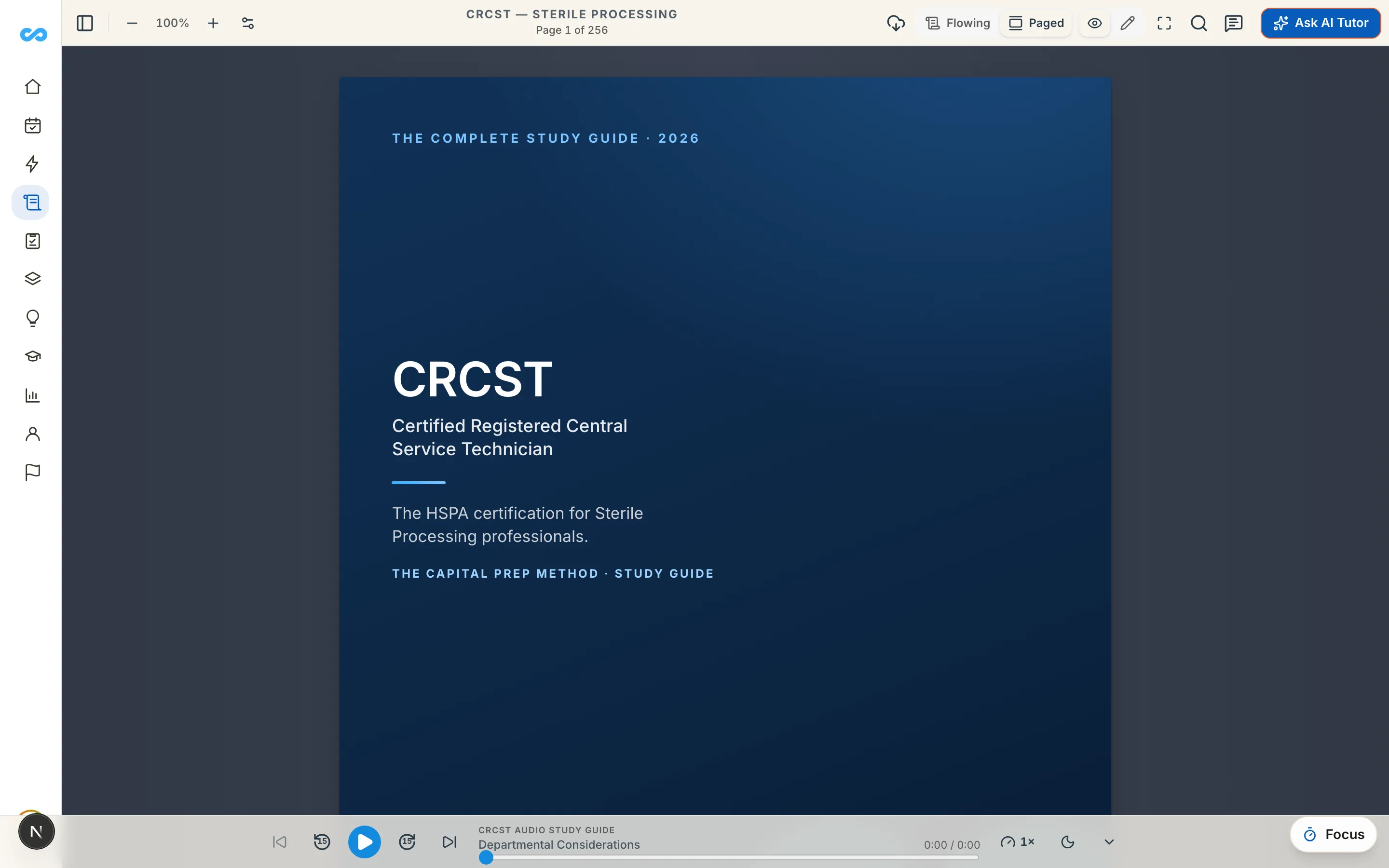 CRCST study guide in the reader