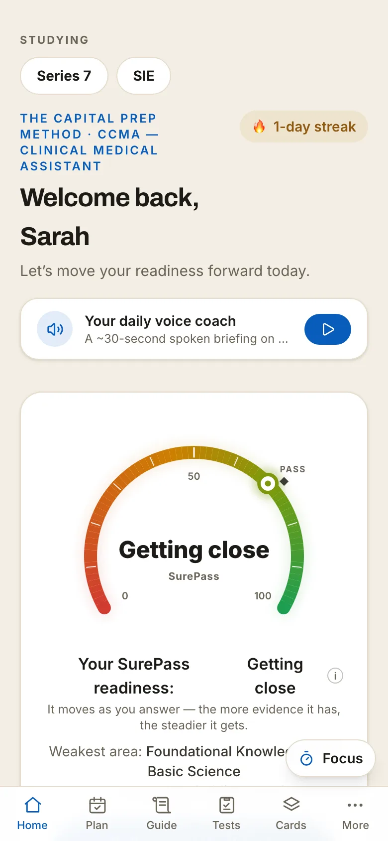 SurePass readiness — CCMA