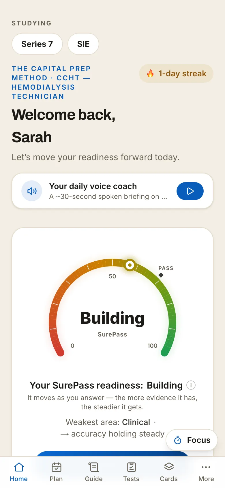 SurePass readiness — CCHT