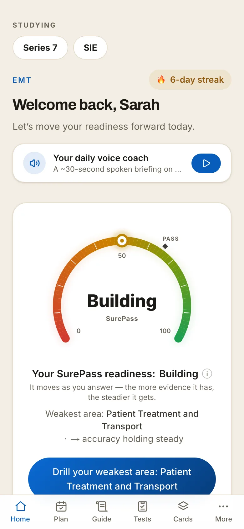 SurePass readiness — EMT