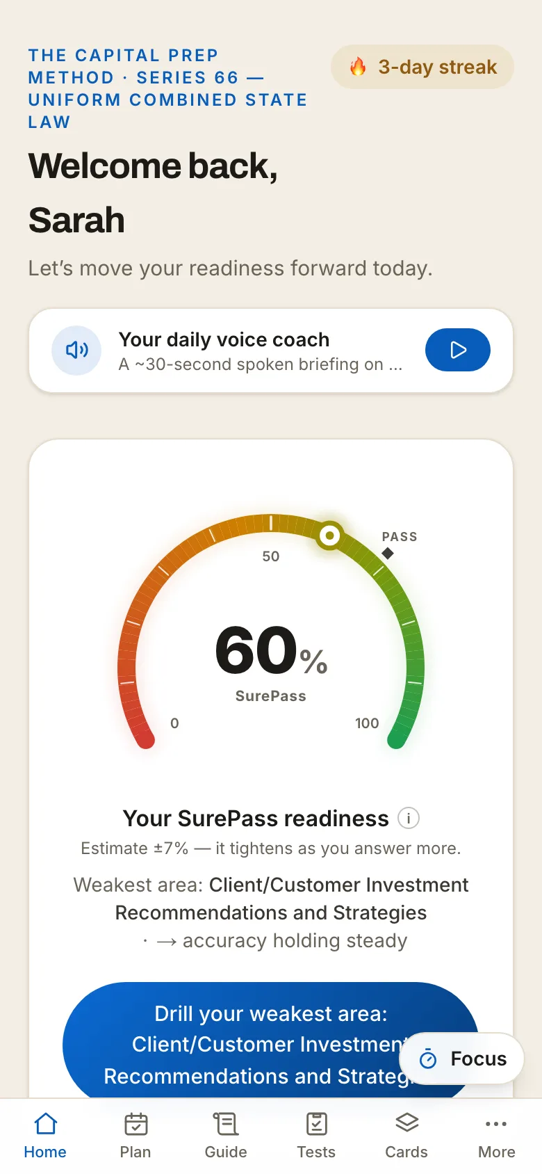 SurePass readiness — Series 66